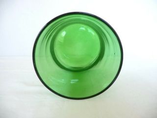 Vintage Forest Green Glass Canister with Glass Lid 6 1/2 