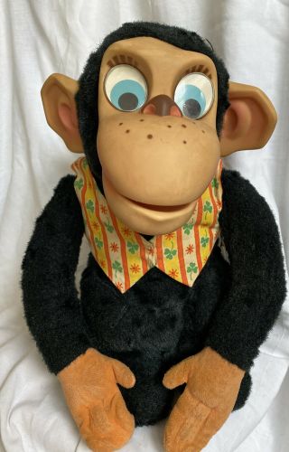 Vintage 1964 Mattel Talking Chester O’chimp Monkey,  Talks & Moves Mouth
