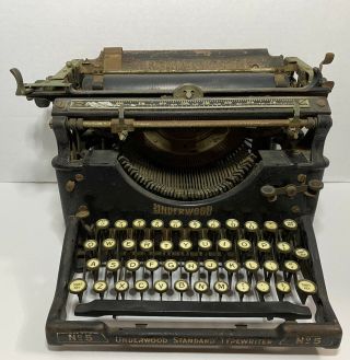Antique Underwood Standard Typewriter No.  5 (for Parts/restoration/decor)