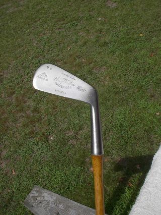 Burke - Antique Vintage Old Wood Hickory Shafted Golf Mid - Iron For Harry Vardon
