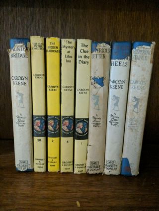 8 Vintage Nancy Drew Books - 4 From 1930 