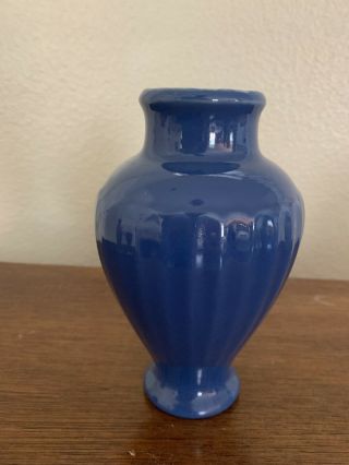 1930s Vintage Coors Pottery Colorado Blue Vase Art Deco