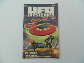 1976 Vintage U.  F.  O.  Mysteries Comic Book 2 Fine,  Golden Press