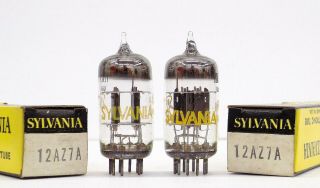 A Vintage N.  O.  S Sylvania 12az7a Vacuum Tubes Date Codes Fg & Ig