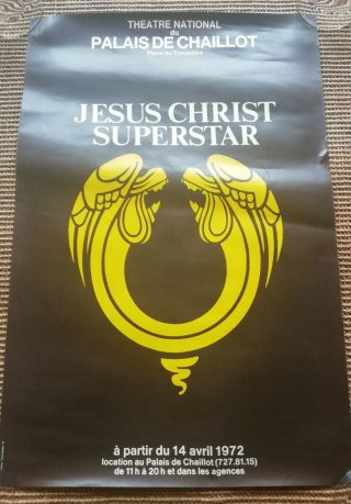 Vintage Jesus Christ Superstar Musical Poster - Paris,  France