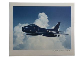 Vintage North American Aviation Photo Print Us Navy Fj - 3 Fury