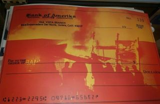 Bank Of Amerika Burning Protest 1970 Vintage Blacklight Nos Poster N/m