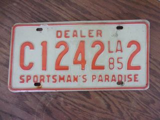 1985 Louisiana Dealer License Plate C1242 - 2