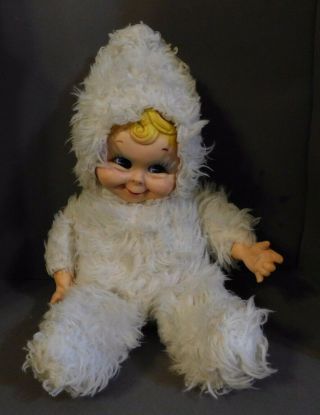Vintage 1960s Rushton Rubber Face Snow Baby Stuffed Doll
