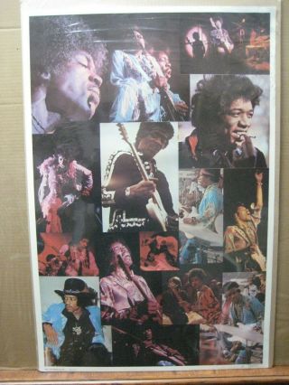 Vintage Collage Poster Jimi Hendrix Guitar Rock N 