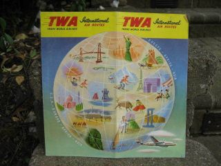 1951 Twa Trans World Airline International Air Routes Brochure