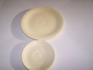 Vintage Fiesta Ivory 9 1/2 Dinner Plate And Saucer