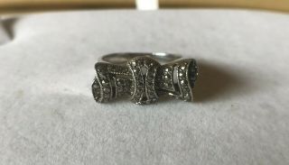 Vintage Solid Silver And Marcasite Ring