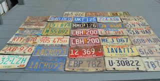 33 Vintage License Plates,  1980s And 1990s,  Tx,  In,  Ws,  Ca,  Mo,  Ia,  Ms,  Tn,  Ar