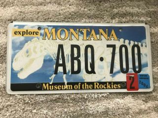 Montana License Plate Abq 700 Museum Of The Rockies Dinosaur T Rex