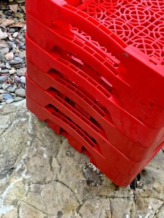 10 VINTAGE COCA COLA / COKE RED PLASTIC STACKABLE CRATES / TRAYS / CARRIERS 3