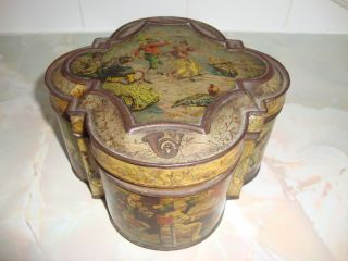 Antique 1893 Huntley & Palmers Biscuit Tin Called “harmony” Made 127yrs Ago