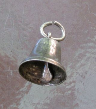 Vintage English Sterling Silver Ringing Bell Bracelet Charm 3 - D