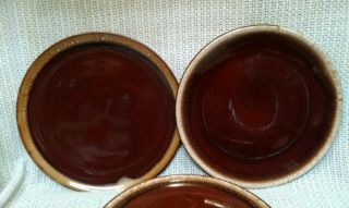 Unmarked Set of 5 Vintage Brown Drip 10” Dinner Plates 2