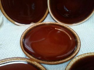 Unmarked Set of 5 Vintage Brown Drip 10” Dinner Plates 3