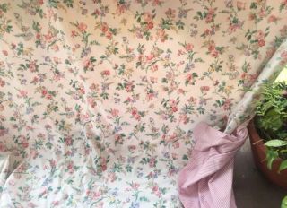 Vintage Laura Ashley Floral Duvet Cover Reversible To Stripes Pink Queen 90x90”