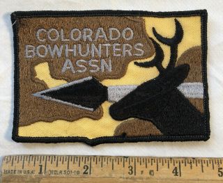 Vintage Colorado Bowhunters Association Embroidered Patch Archery Bow Hunting