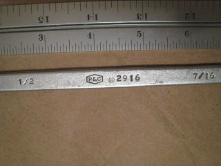 Vintage P&C 2916 USA Tappet open - end Wrench 1/2 