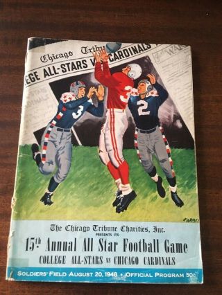 15th Annual All - Star Football Game College Vs Chicago Cardinals 1948 Program