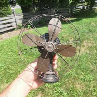 Antique German D.  R.  G.  M.  Tin Toy Wind Up Fan Key Wind Toy Fan Pre - War Toy
