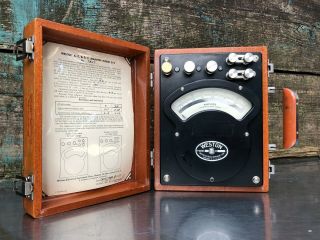Vintage Antique Weston Model 370 Ac Voltmeter Test Equipment Steampunk - A -