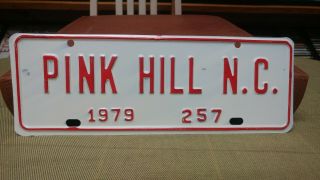 1979 Pink Hill North Carolina Nc City License Plate 257