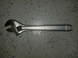 Vintage M Klein & Sons 12 Inch Adjustable Wrench 500 - 12 Usa No Engraving