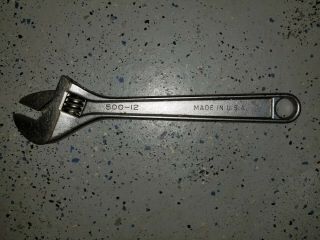 Vintage M KLEIN & SONS 12 Inch Adjustable Wrench 500 - 12 USA No Engraving 2