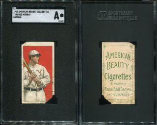 1909 - 1911 T206 Red Murray With Bat York Giants Sgc A American Beauty
