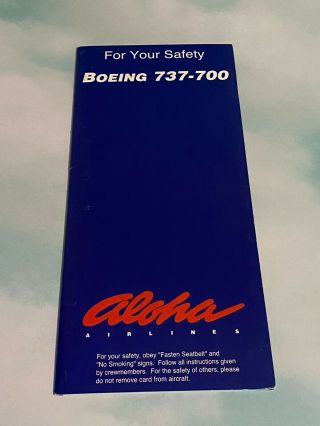Aloha Airlines Boeing 737 - 700 Safety Card - 2000