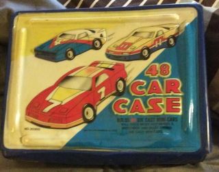 Vintage Car Case Matchbox Hot Wheels Die Cast Vehicles Tara Toys W/ 17 Vehicles.