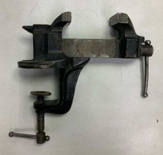 Antique Or Vintage Unbranded Black Clamp - On Table Vice Usedtoolshopcom