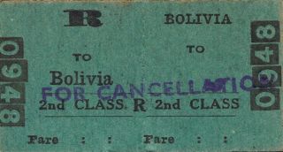 Railway Tickets A Trip From Bolivia By The Old Nswgr