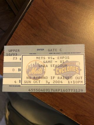 Montreal Expos - Final Game/2004 Ticket Stub@new York Mets/mike Piazza/washington