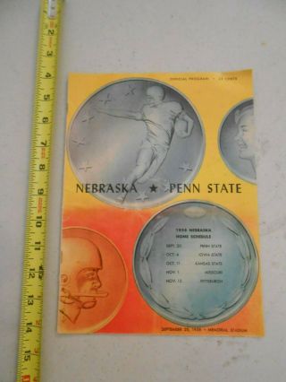 Rare 1958 Nebraska Cornhuskers Vs Penn State Football Program Memorial Stadium