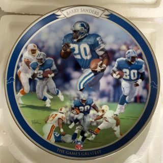 Detroit Lions Barry Sanders The Games Greatest Bradford Exchange Collector Plate