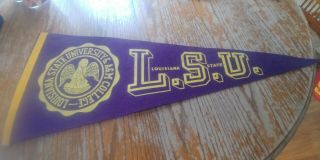 Vintage 1950s Lsu Tigers Full Size Pennant 29x12