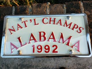 1992 Alabama National Championship Car Tag License Plate