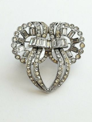 A Stunning 1950s Rhinestones Brooch Baguette Stones Vintage Jewellery