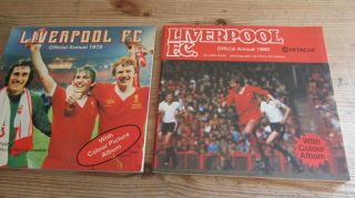 2 X Vintage Liverpool Football Club Official Annuals 1979 And 1980