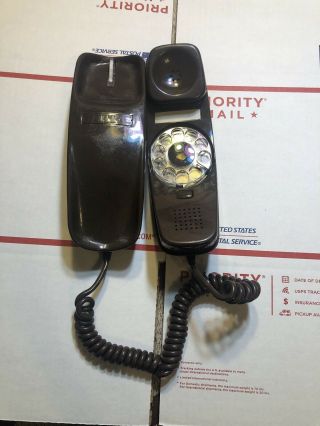 Vintage Itt Slim Line Rotary Phone Brown