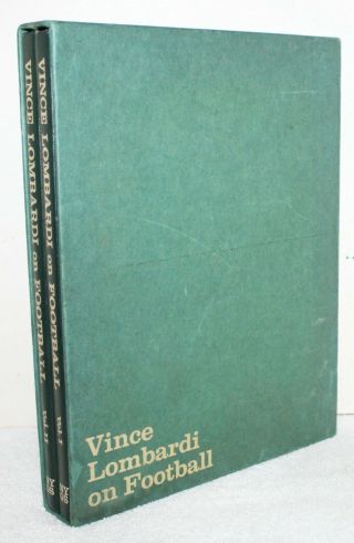 Vintage Vince Lombardi On Football Vol I & Ii Hardcover Set W/ Box 1973