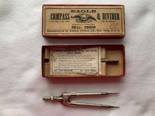 Vtg.  Eagle Compass & Divider No.  569 Eagle Pencil Co.  York Usa Box