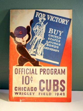 1942 Chicago Cubs Vs.  York Giants Official Program/score Card Wrigley Field