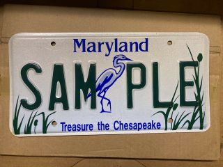 Maryland Sample License Plate Treasure Of The Chesapeake